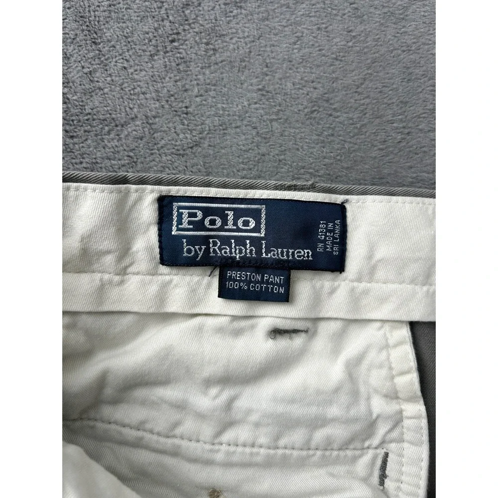 Polo Ralph Lauren Preston Pant Mens 35x30 Gray Cotton Chino Straight Leg Pants